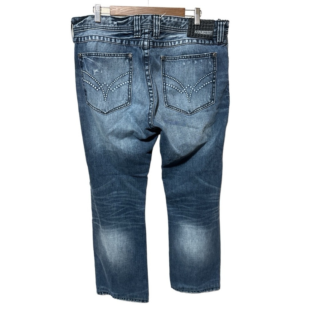 EUC - Affliction Black Premium Blake Relaxed Straight Jeans - size 38